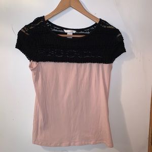 H&M Pink & Black Top
